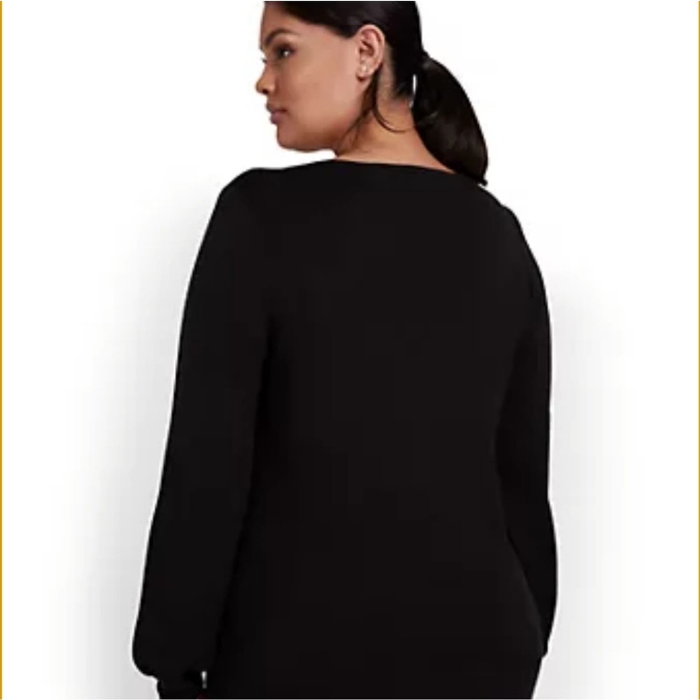 NY&C Pearl-Embellished Pullover Sweater Black Size M - Picture 2 of 3